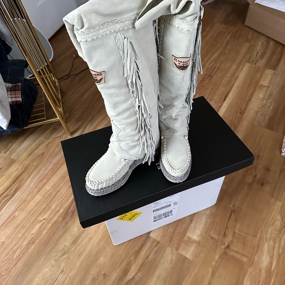Women's Over the Knee Fringe Boots - Picture 1 of 8